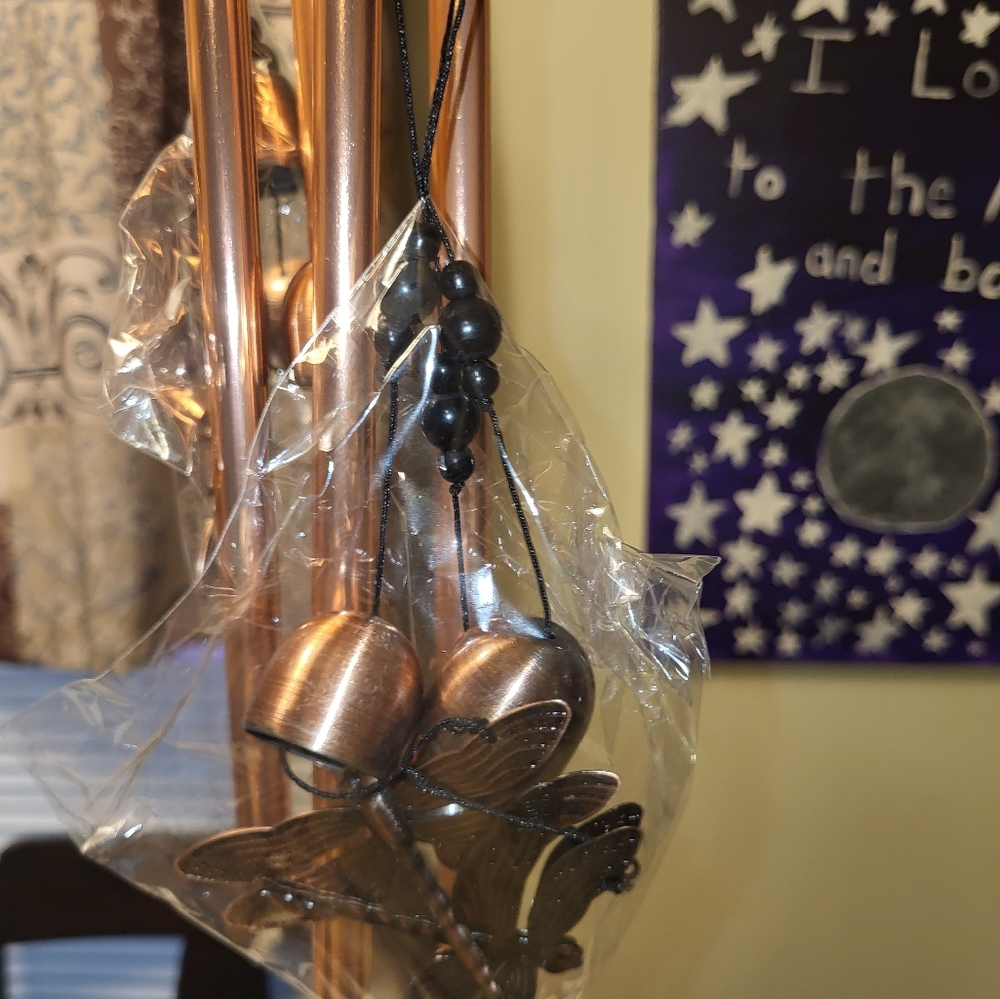 Copper Dragonfly Wind Chimes, BNIB